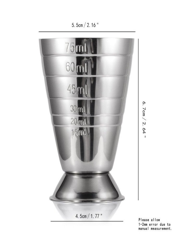 جيرن كوب قياس معدني من جيرن، أداة قياس أونصة صغيرة، كوب خلط كوكتيل 75 مل - Image 2